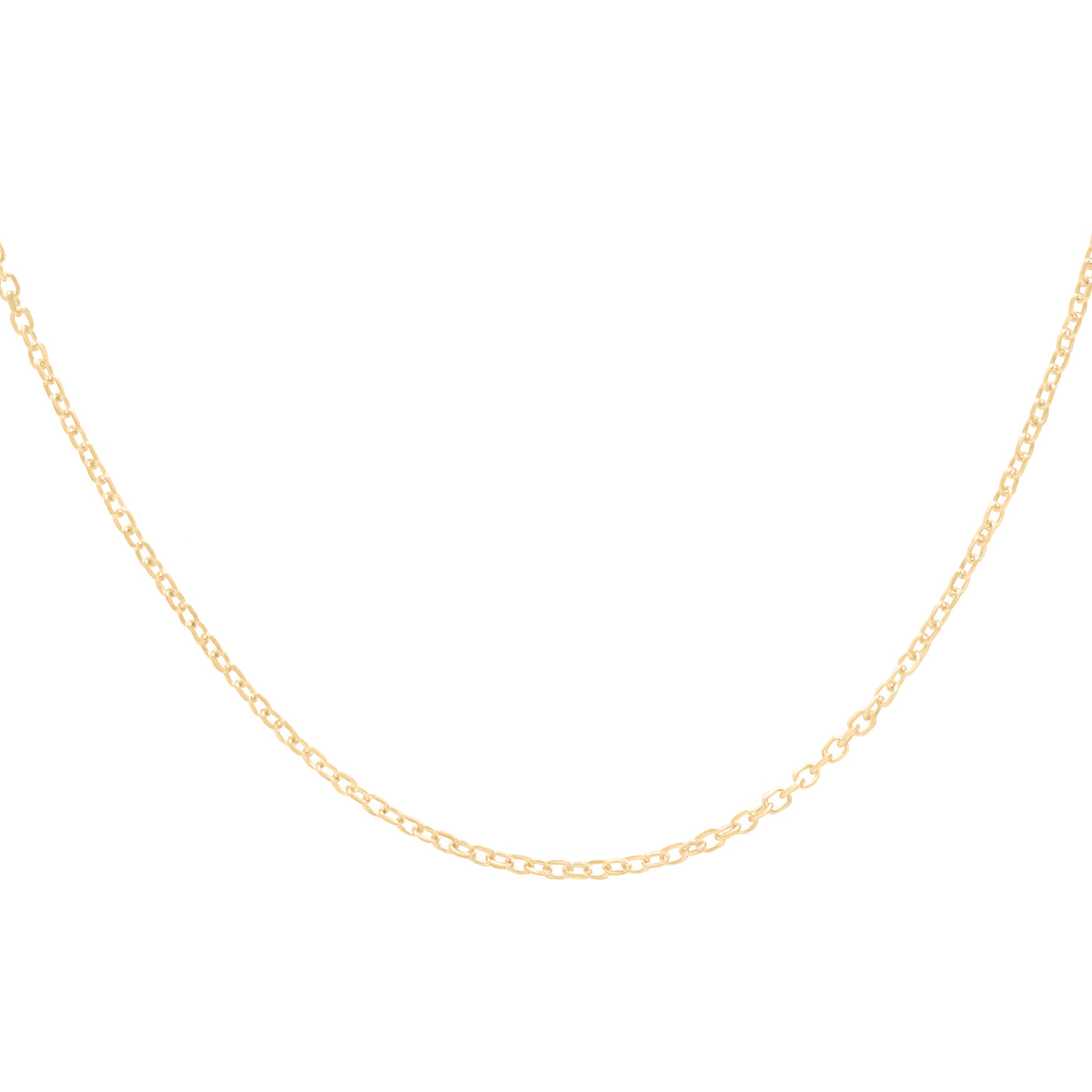 Cable chain yellow gold on white background