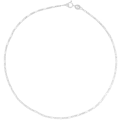 White gold anklet in circle shape shown on white background