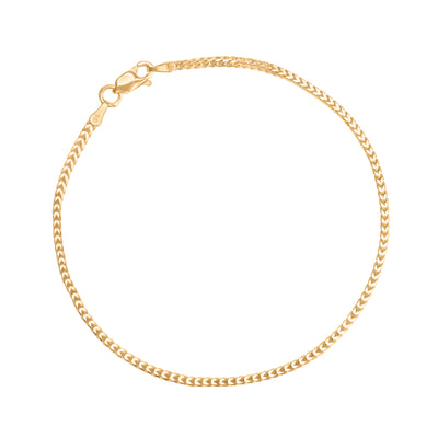 foxtail yellow gold bracelet shown on white background