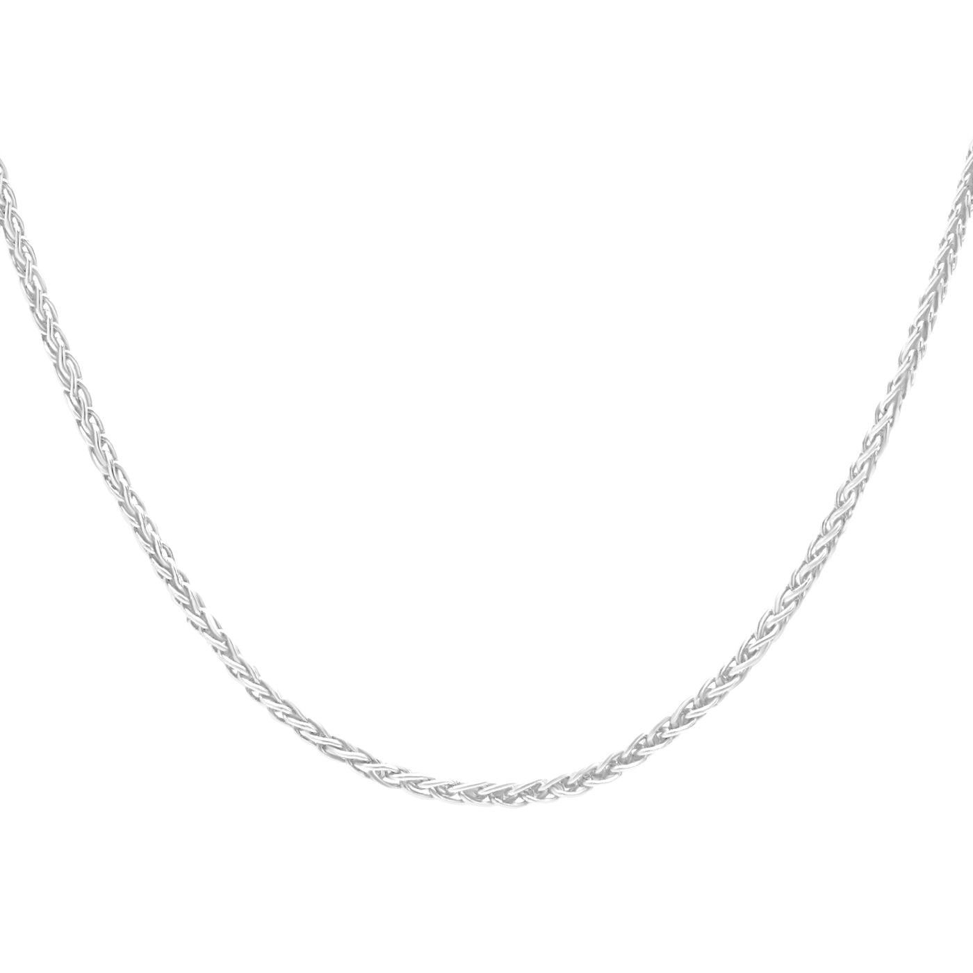 Mens white gold wheat chain