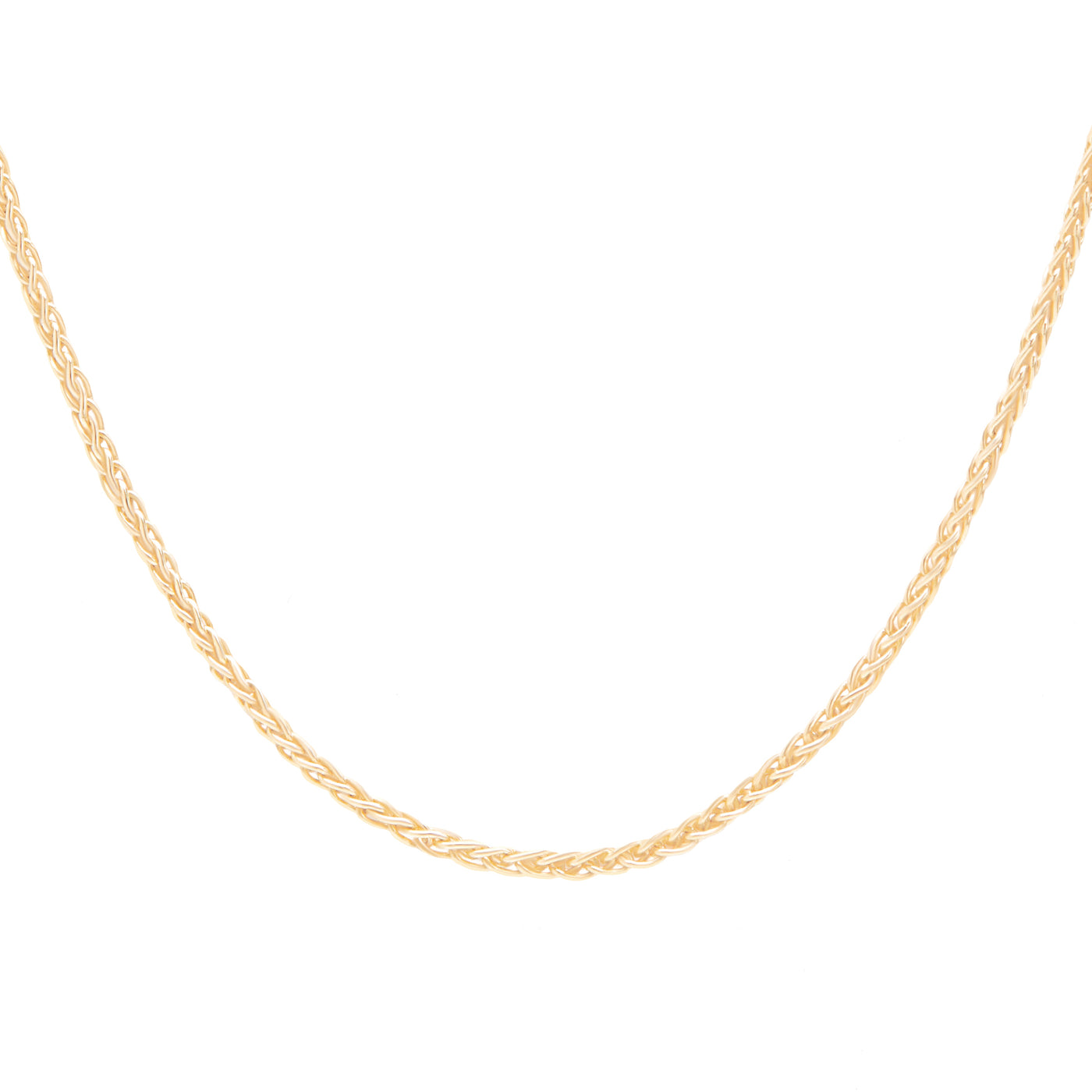 Mens yellow gold wheat chain